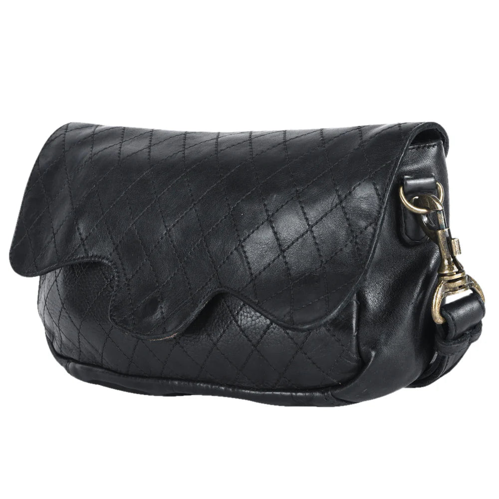 American Darling / Spagetti Western Black Quilted Pattern Crossbody