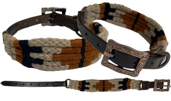 Couture Corded Tan & Black Dog Collar