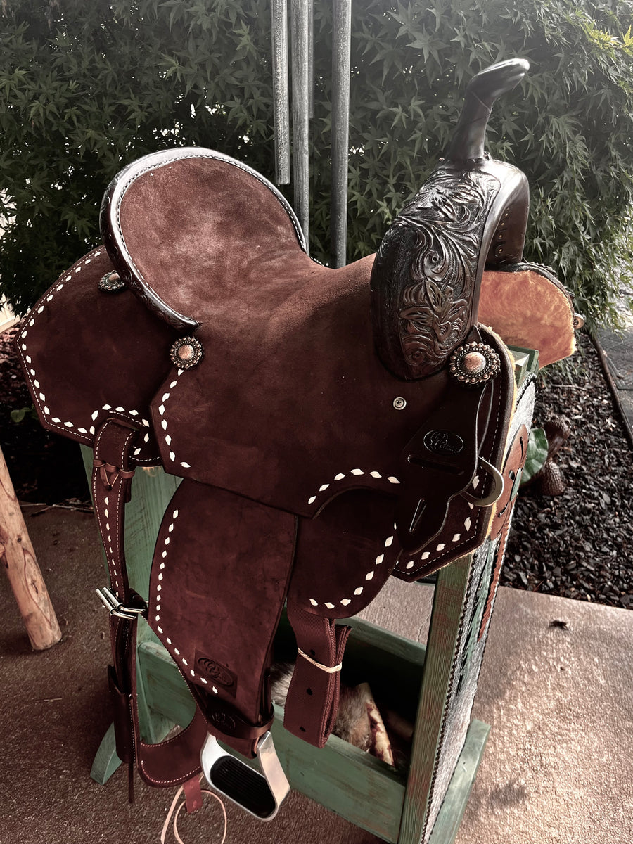 OC Saddlery Roughout Barrel Saddle w/ Pencil Roll & Buster Welch Tree ...