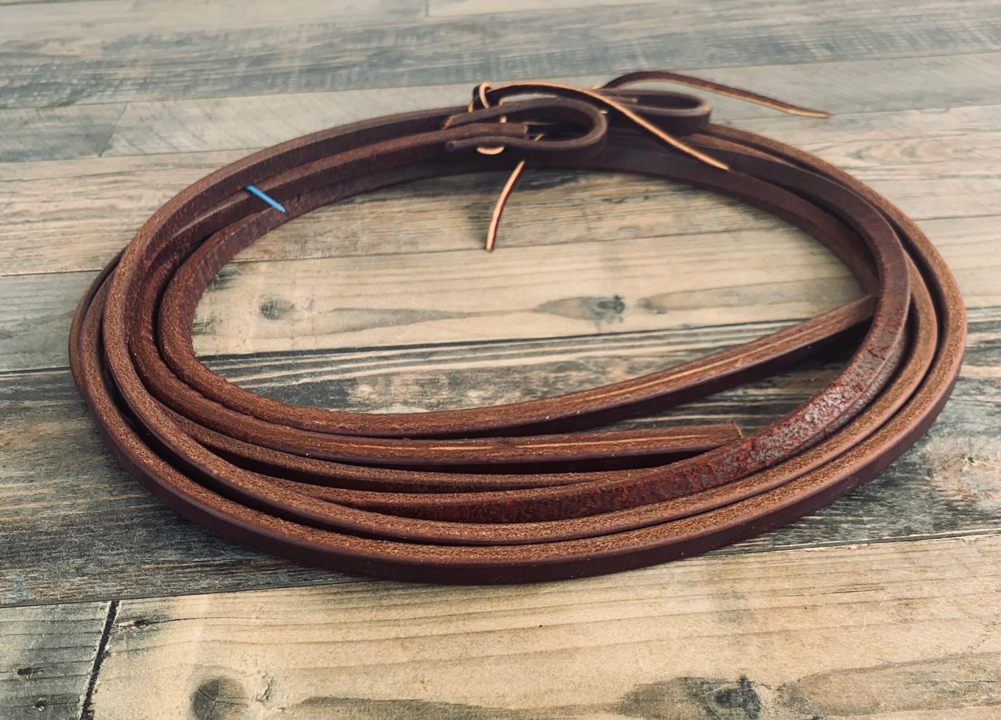 Heavy Oiled 3/8" Rounded Edge Leather Split Reins