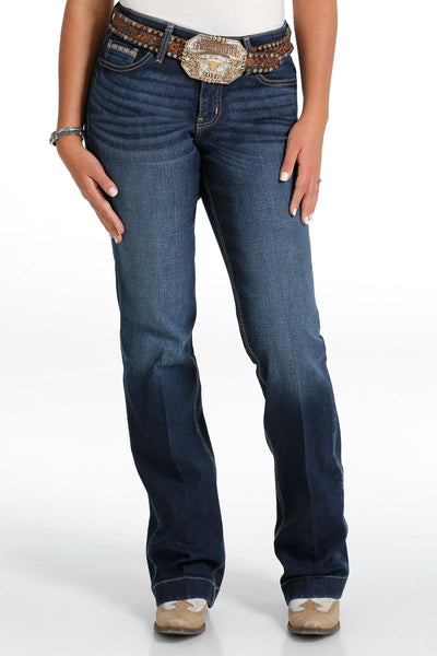 Cinch Hayley Mid Rise Trouser Jean Regular Length Dark Wash