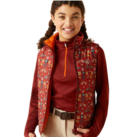 Ariat Youth Blossom Pony Reversible Vest Fired Brick