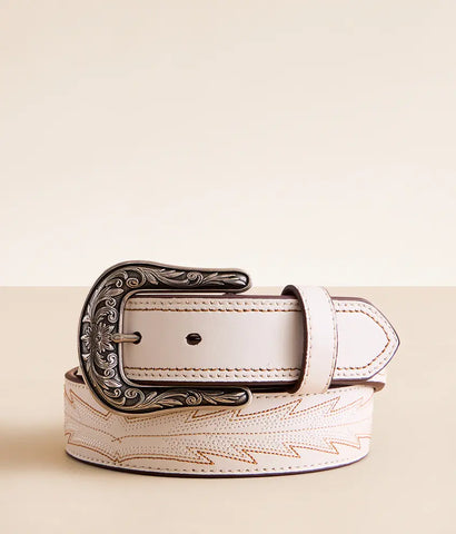 Ariat Western Womens Belt Leather Casanova White