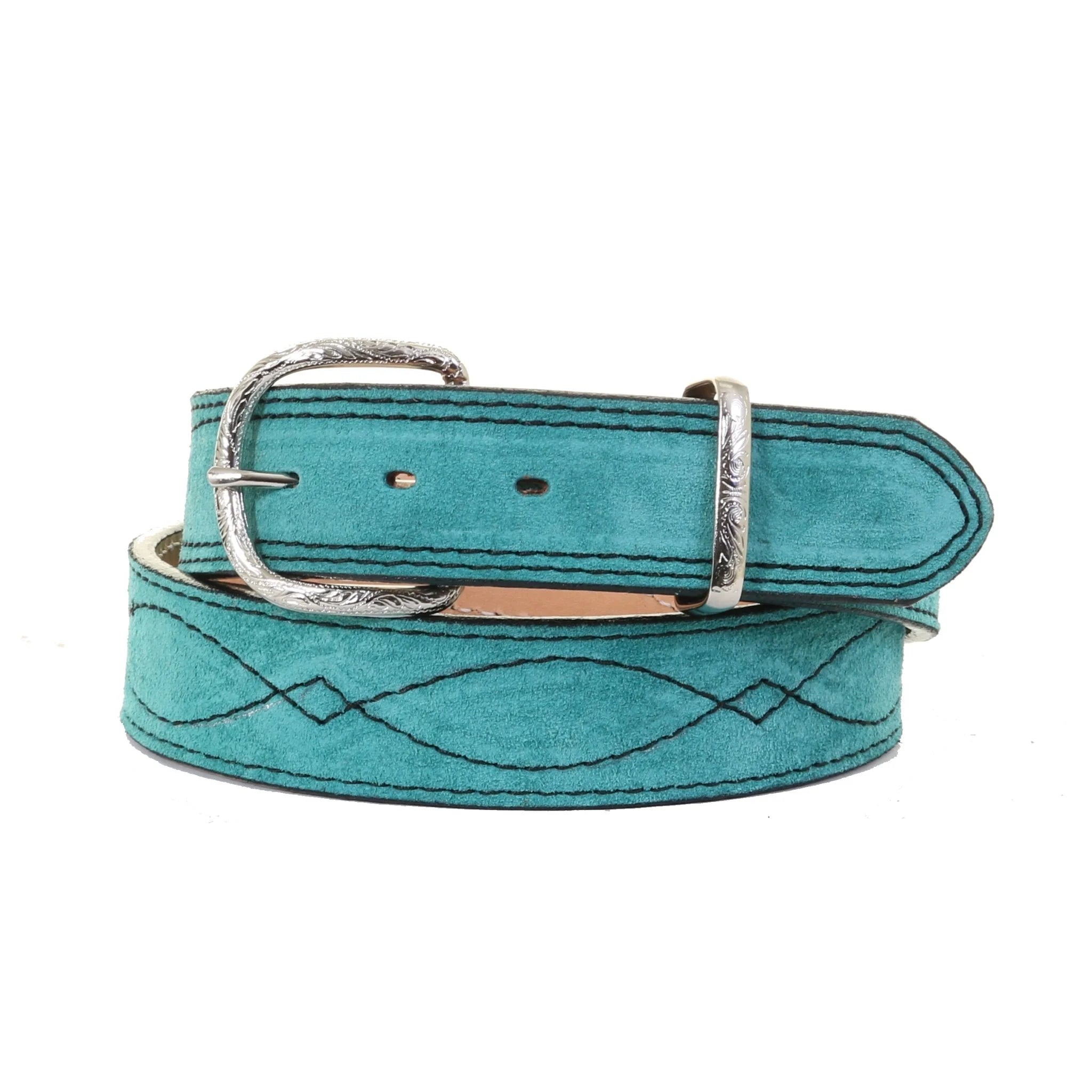 Double J Saddlery Turquoise Suede Belt