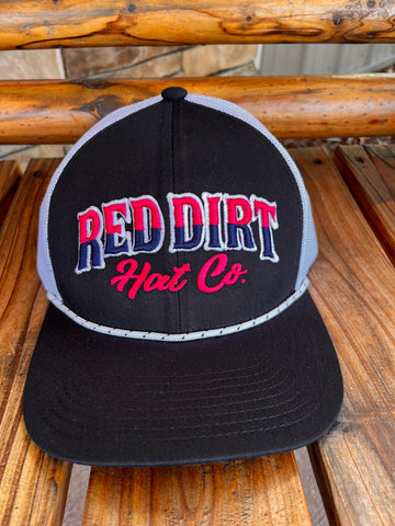 Red Dirt Hat Co Direct Stitch Black/White 6 Panel