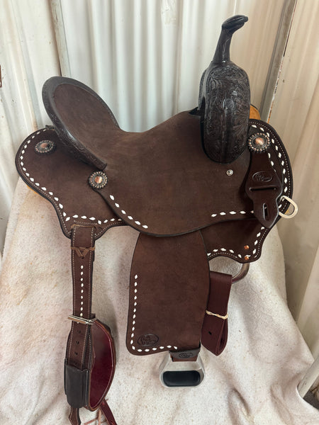 OC Saddlery Roughout Barrel Saddle w/ Pencil Roll & Buster Welch Tree