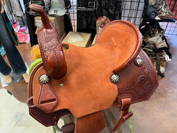 OC Saddlery Roughout Barrel Saddle w/ Pencil Roll & Buster Welch Tree