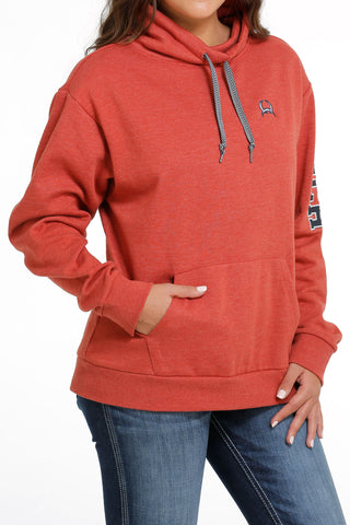 Cinch Women's Heather Red Hoodie Pullover