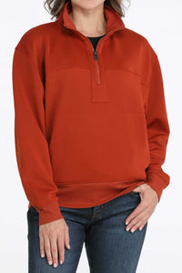 Cinch Women's Red 1/4 Zip Pullover