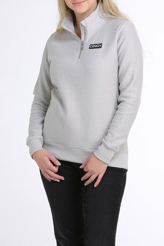 Cinch Women's Light Grey 1/4 Zip Pullover