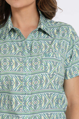 Cinch Blue Short Sleeve Button Up