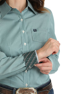 Cinch Teal Stripe Button Down