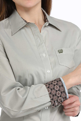 Cinch Brown Stripe Button Down