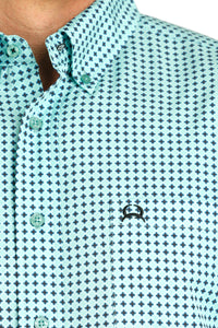 Cinch Men's Mint Print Button Down