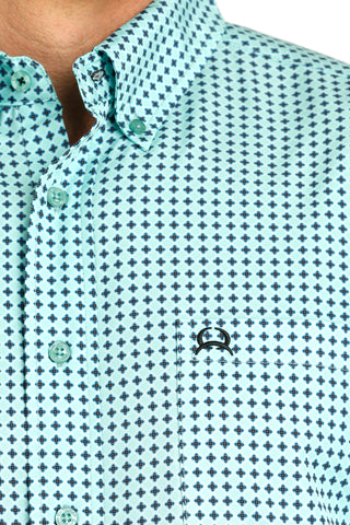 Cinch Men's Mint Print Button Down