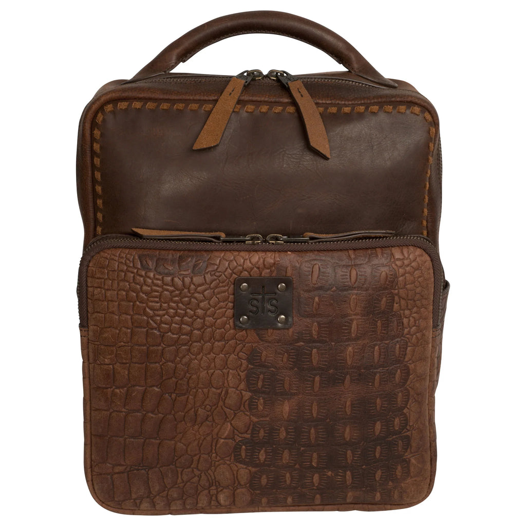 STS Ranchwear Catalina Croc Evie Sac à main en cuir pleine fleur de STS Ranchwear Catalina Croc Evie Sac à main en cuir pleine fleur de