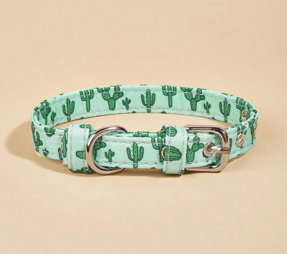 Cactus Print Dog Collar
