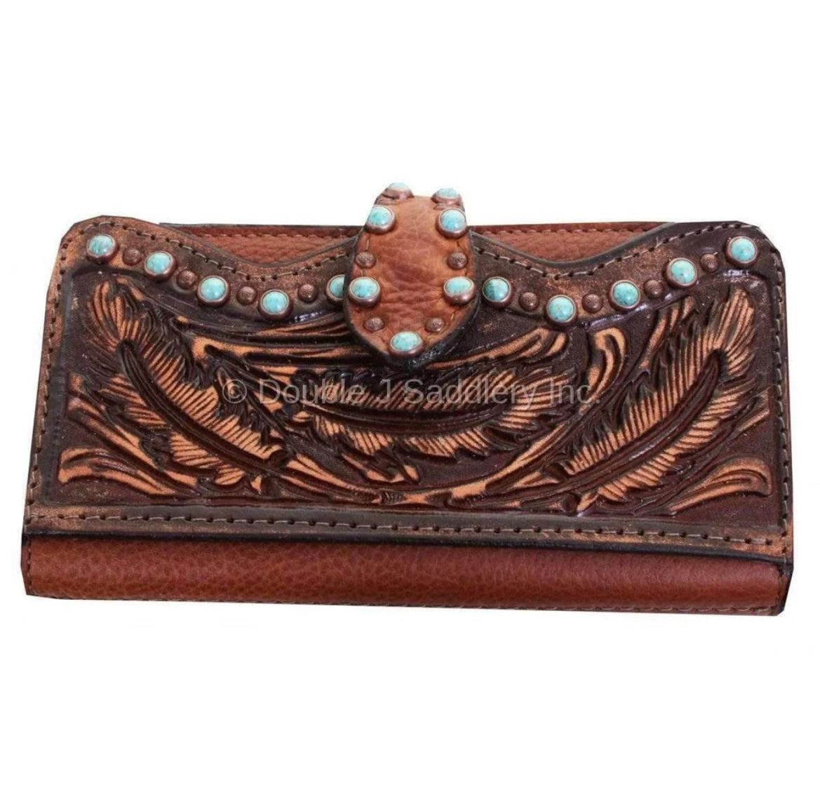 Double J Saddlery Brandy Pullup Wallet Chocolate