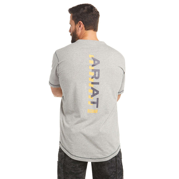 Ariat Men's Rebar Logo Tshirt Heather Grey