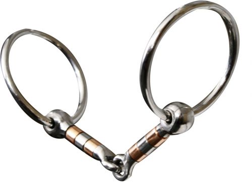 O ring Snaffle w/ Copper Rollers Bit
