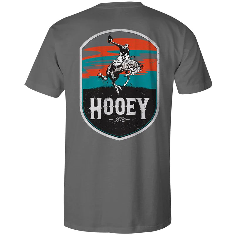 Hooey "Cheyene" Grey Tshirt w/ Turquoise/Orange/White Hooey Logo