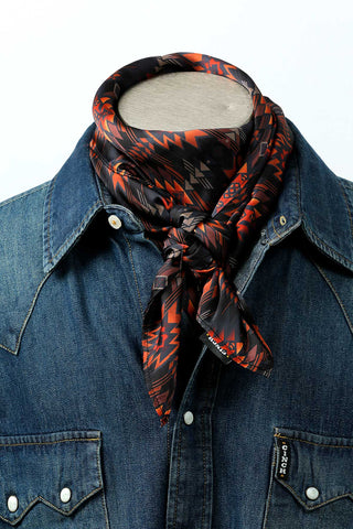 Cinch Black & Orange Pattern Wild Rag