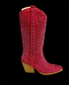 Fuschia Glitter Cowgirl Boot