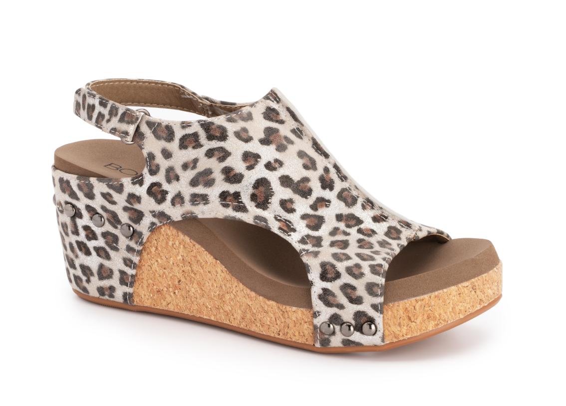 Corky's Carley Silver Leopard Sandal